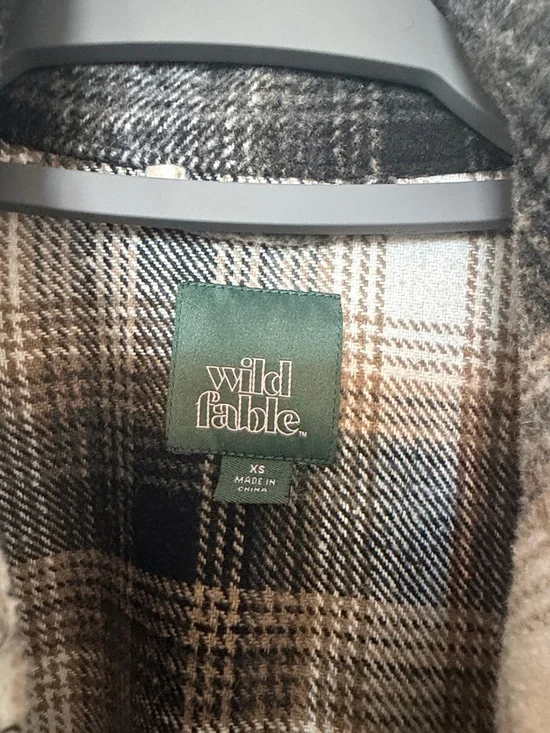 Black, Cream & Brown Plaid Shacket - Picture 2 of 3